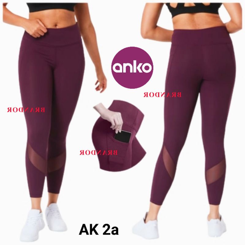 AKLG02 - MESH - HIGH WAIST LEGGING - 2 SIDE POCKET By ANKO