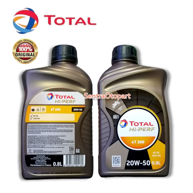 Oli total hi perf 4T 300 20w 50 0.8 liter 800ml