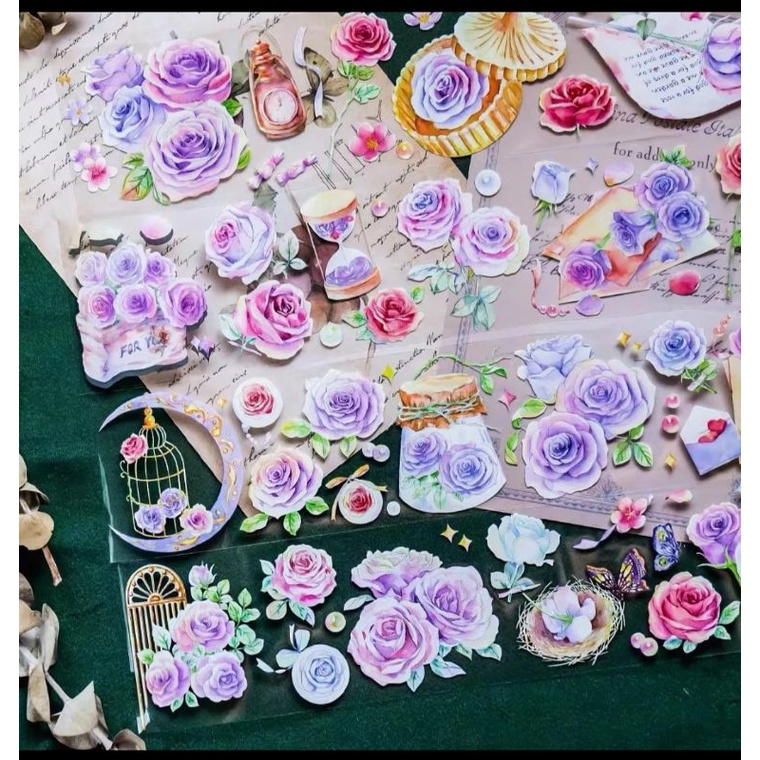 

Vintage arome purple rose shiny pet tape