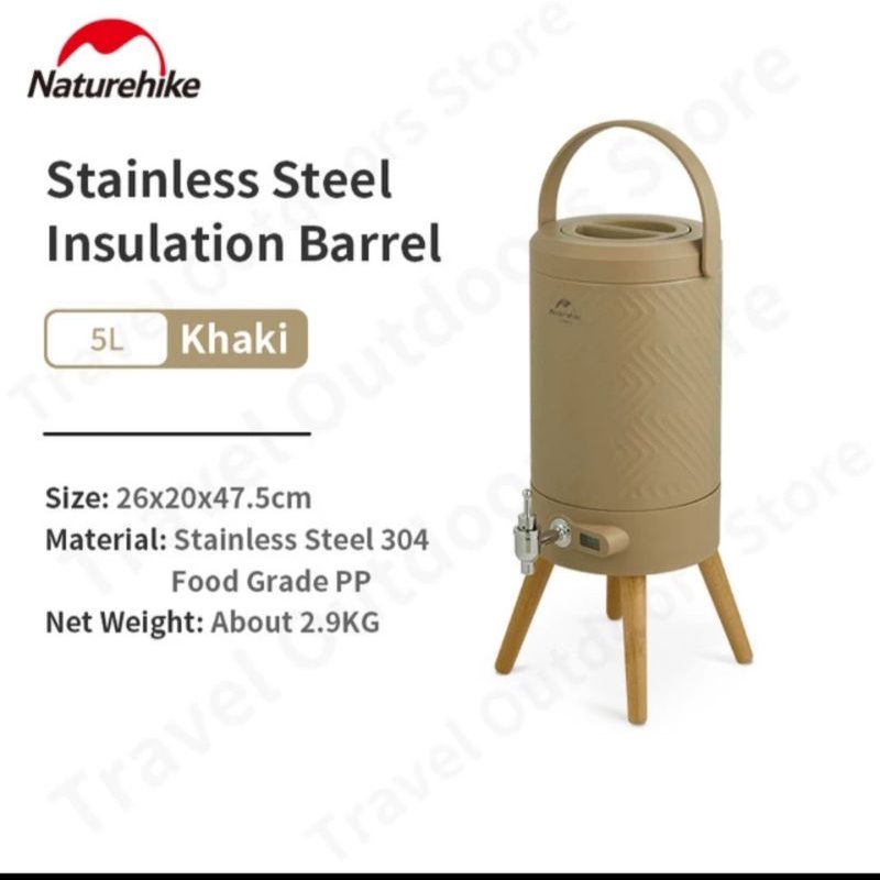 STAINLESS STEEL THERMOS BUCKET NATUREHIKE NH22SJ002