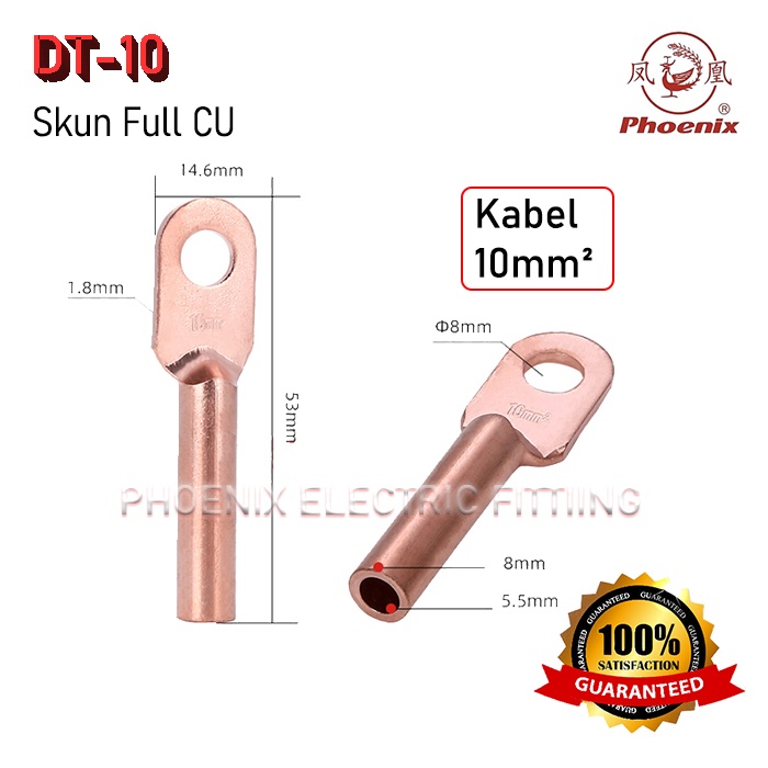 Skun Kabel Tembaga DT 10mm M8
