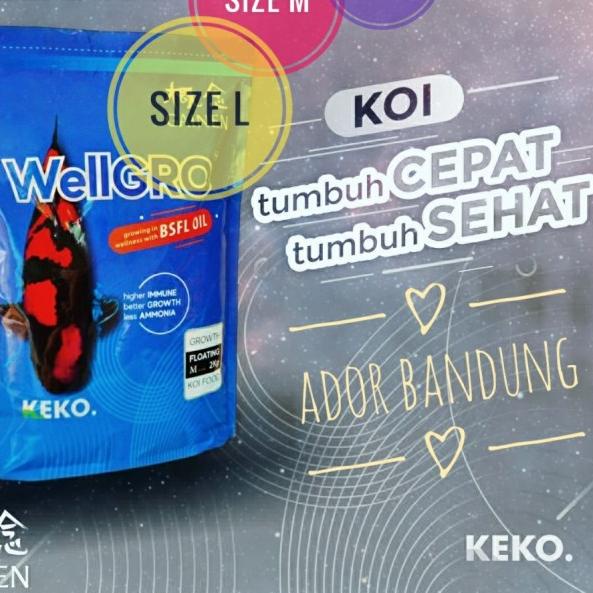 Pakan Pelet Koi Growth Original Gainen Wellgro 2kg - Floating - WellGro, M