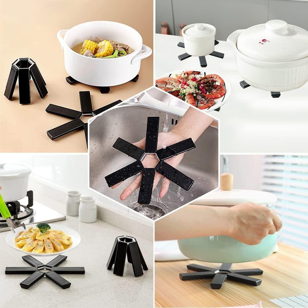 Preva Tatakan Kaki Tiga Silikon Lipat Expandable Portable Mudah Digunakan Foldable Silicone Trivet Mat