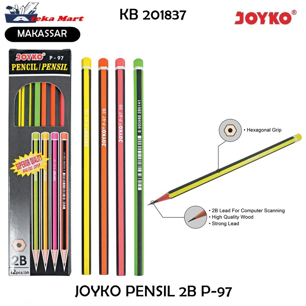 

[BOX/12PCS] JOYKO PENSIL 2B P-97