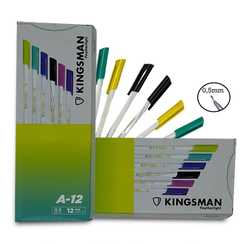 PULPEN GEL MOTIF KINGSMAN PER PACK TINTA 0,5MM