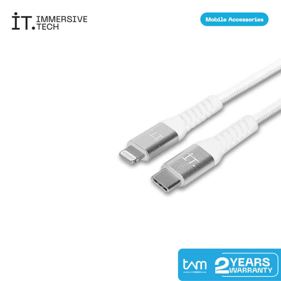 IT Power Connector - USB C to Lightning Cable - White