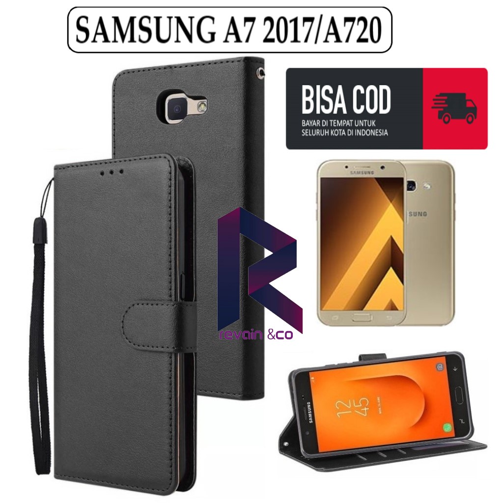 CASE SAMSUNG A7 2017 FLIP WALLET LEATHER KULIT PREMIUM SARUNG BUKA TUTUP KESING HP FLIP CASE SAMSUNG A7 2017/A720