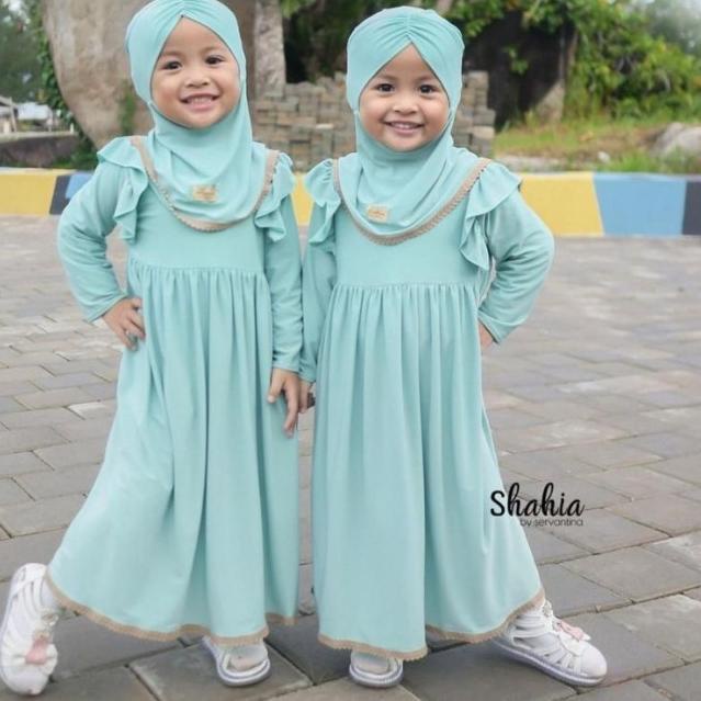 Gamis syari anak shahia plus jilbab - Tosca, S