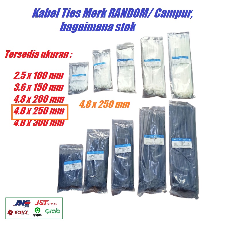 Kabel Tis Ties Cable Tie Tali Ripet 250 mm 250mm 25cm