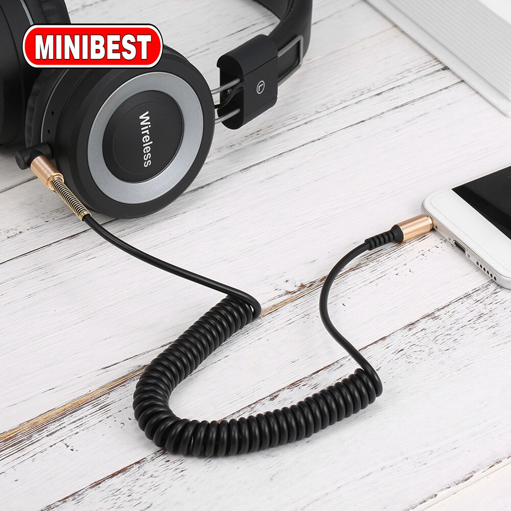 [MB] Kabel AUX Spring HiFi 3.5mm 4.9 Male Ke Male Untuk Headphone / MP3 / 4 / Handphone