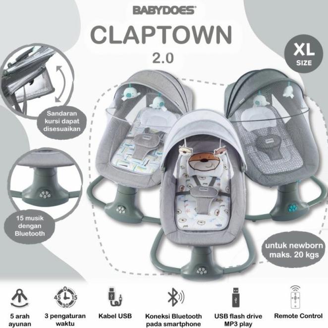 Babydoes Claptown / Baby Does / Ayunan Bayi Elektrik Otomatis Swing