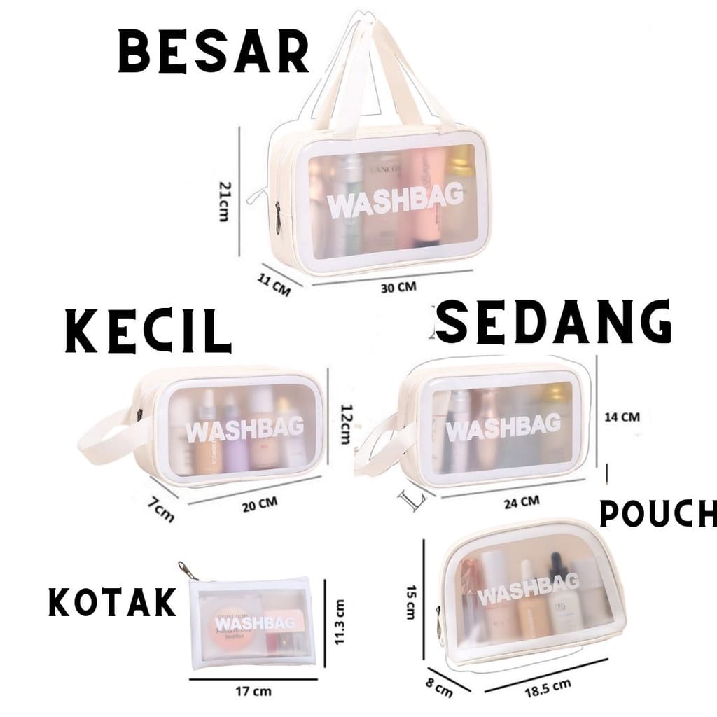 TAS KOSMETIK TAS SKINCARE TRANSPARANT WASHBAG POUCH TRAVEL MAKE UP DOMPET MAKE UP WASHBAG