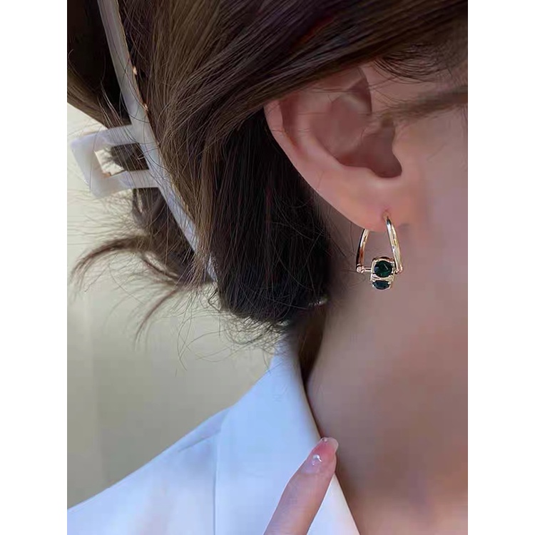 Anting Zircon Warna Hijau Untuk Wanita