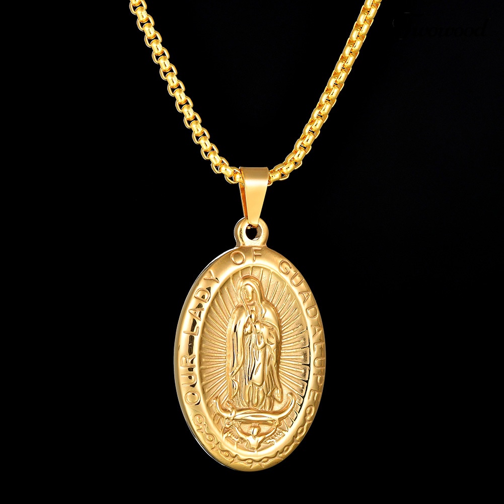 Kalung Dengan Liontin Bentuk Virgin Mary Guadalupe Untuk Hadiah