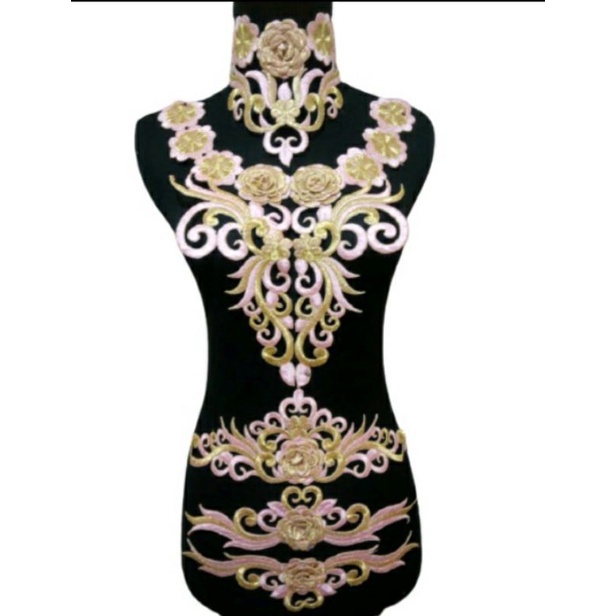 renda cantik bunga dahlia/renda bordir berkualitas/renda bordir tempel/renda bordir top/renda bordir