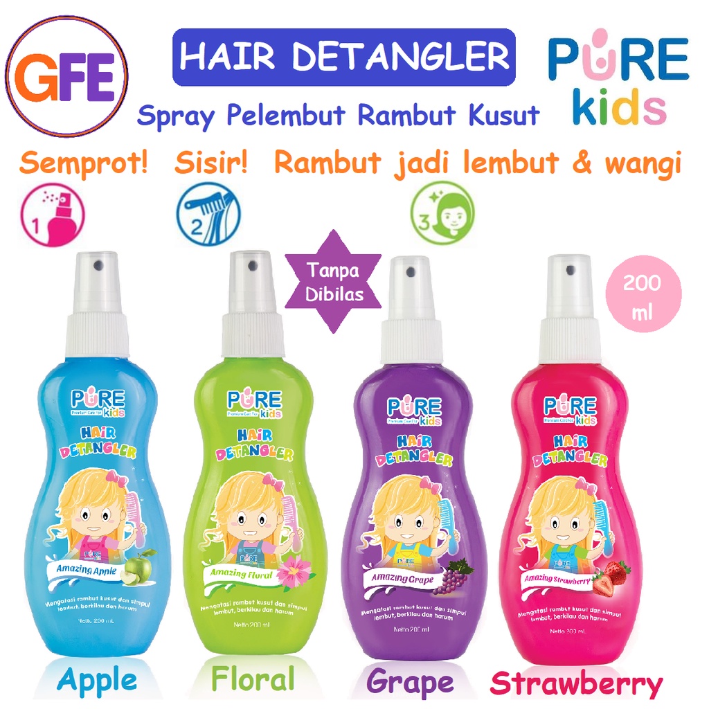 Jual Pure Kids Hair Detangler Pelembut Rambut Kusut 200ml Shopee