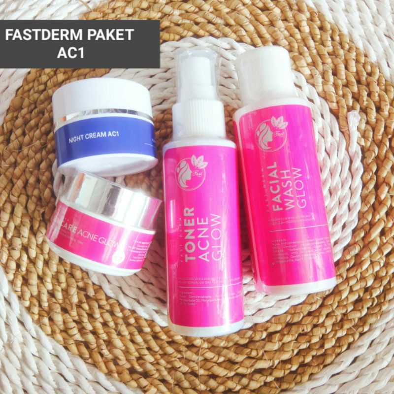 Fast Derm Paket Acne Dark Spot AC 1 - Skincare Fast Derm - Memudarkan Komedo - Original