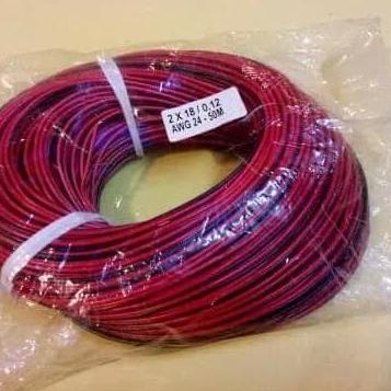 KABEL SERABUT AWG 24 MERAH HITAM 1 ROLL