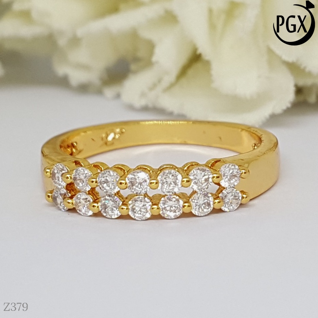 PGX Cincin Xuping Wanita Aksesoris Fashion Perhiasan Lapis Emas Premium - Z379