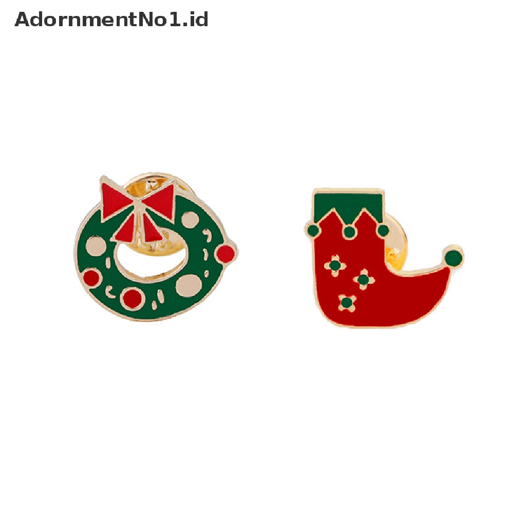 Bros Pin Enamel Desain Kartun Santa Claus Pohon Natal Lonceng No1 Untuk Hadiah