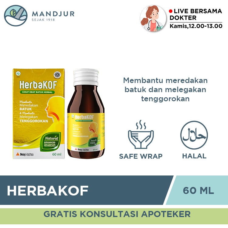 Jual HerbaKOF Syrup ML Sirup Obat Batuk Herbal Shopee Indonesia