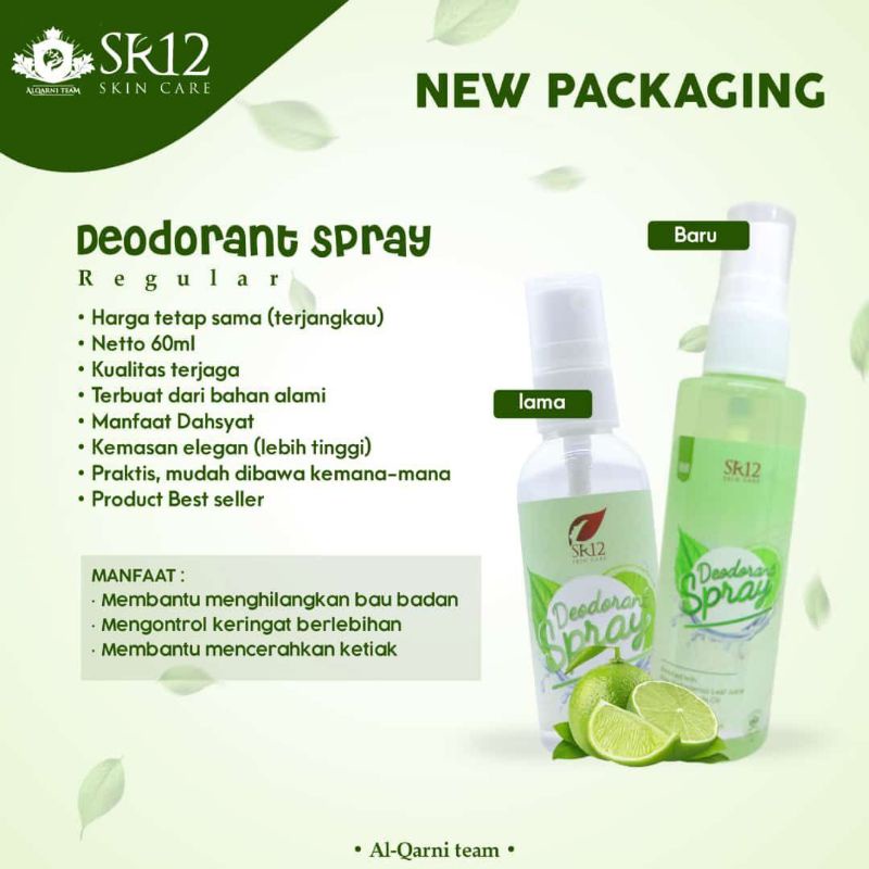DEODORANT SPRAY PREMIUM SR12 Deospray Deo Spray Anti Bau Badan Anti Bakteri Pencerah Ketiak
