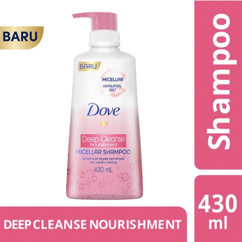 DOVE Micellar Shampoo Deep Cleanse Nourishment Perawatan Rambut Kering 430ml