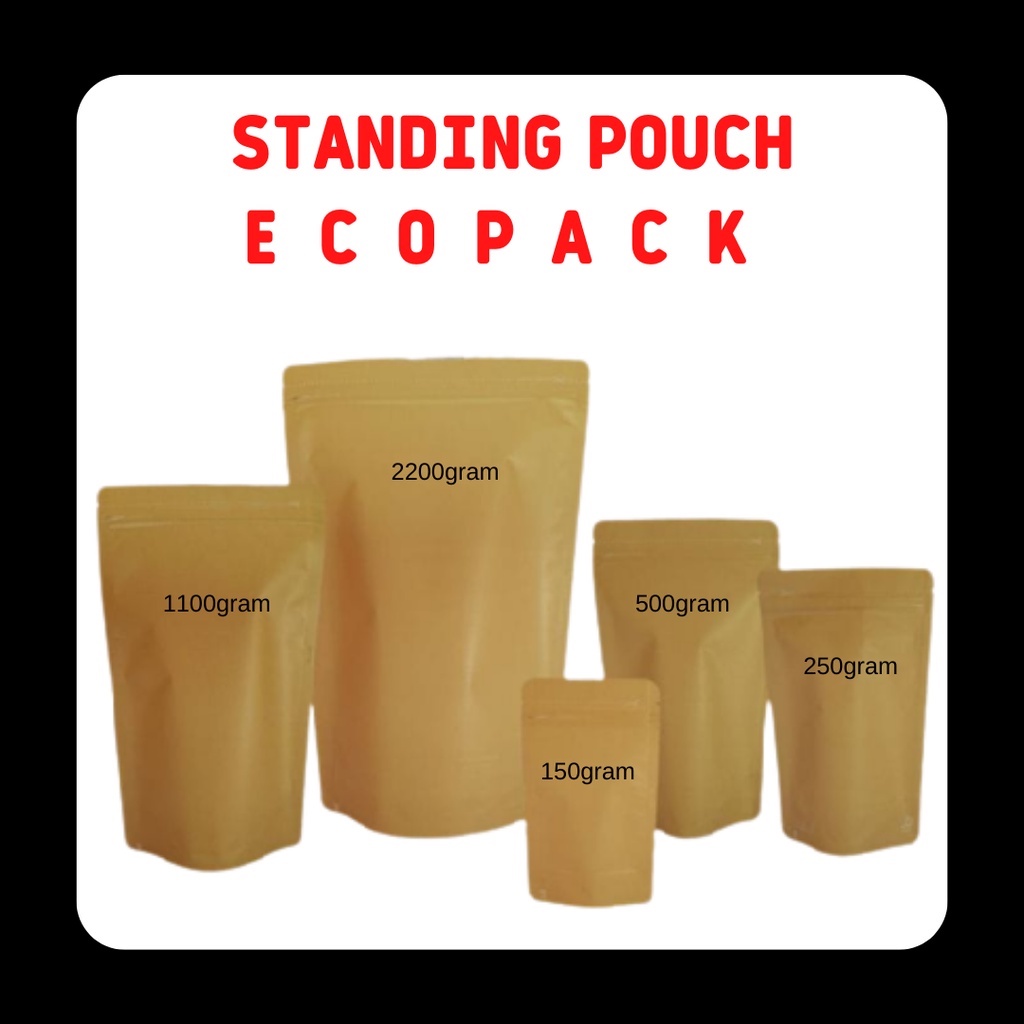 [100pcs] Kemasan Standing Pouch Ecopack 150gram KPack