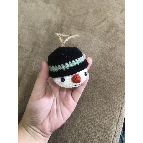 Ornamen Natal Snowman Amigurumi