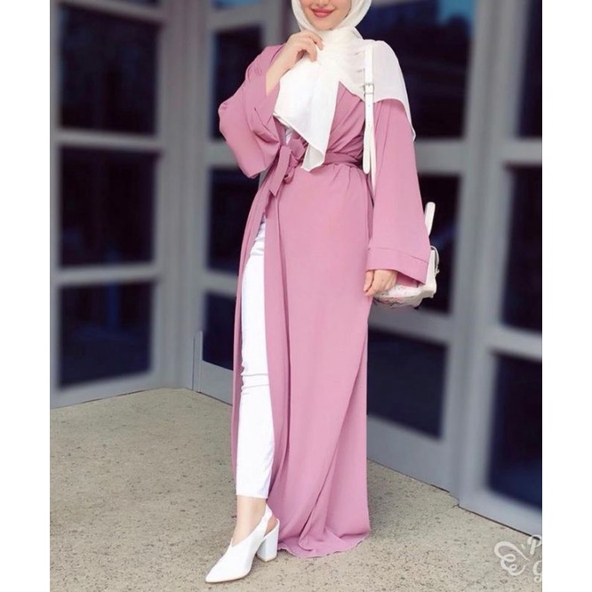 Aya Long Outher Kimono Tali Terpisah/ Outher Panjang (Tanpa iner) Terbaru/ Outher Kekinian Bahan Ceruty Babydoll/ Kardigan Tali Terpisah Terbaru