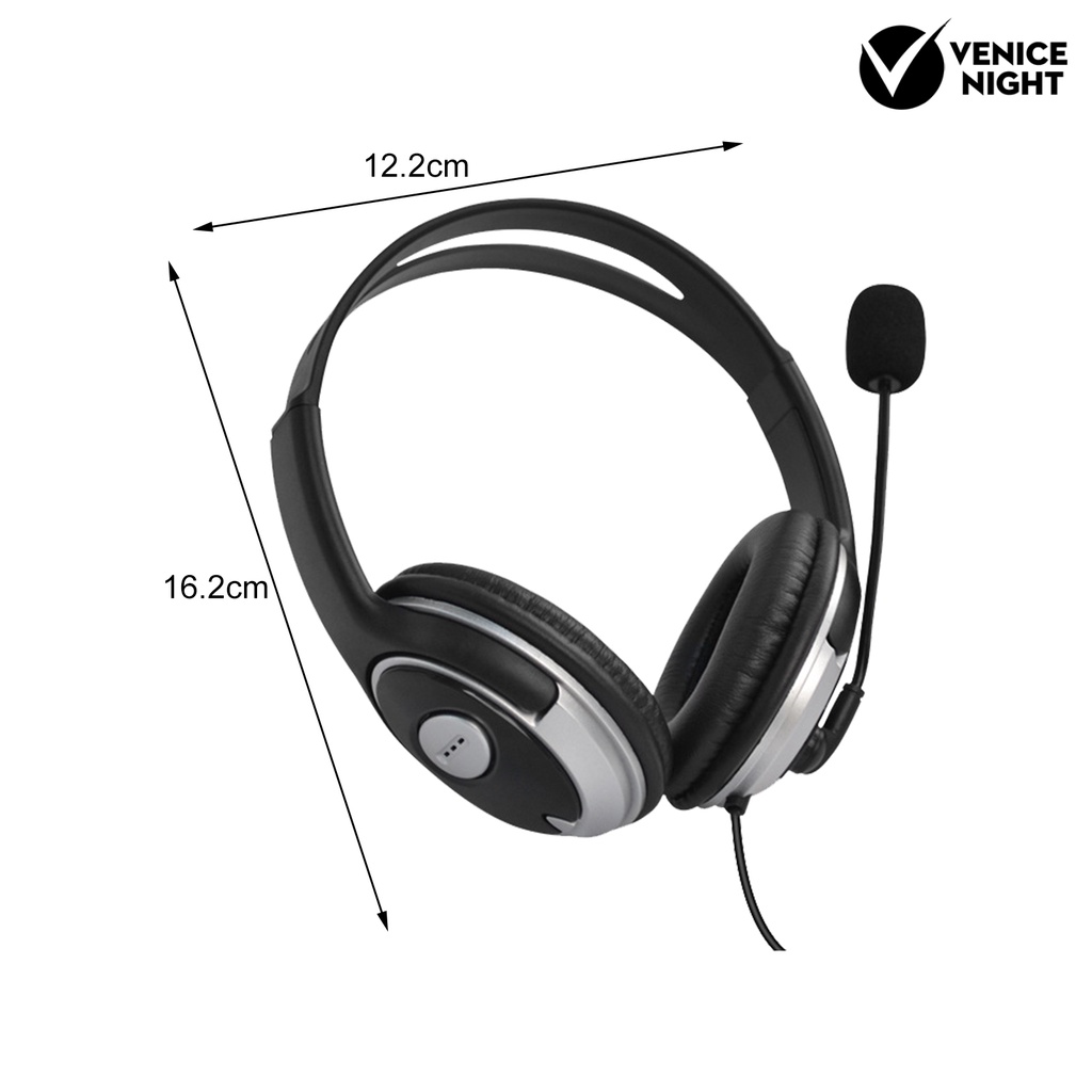 (VNEP) (Berkabel) 330 Earpiece Noise Reduction Subwoofer Black USB Wire Control E-sports Headphone untuk PC