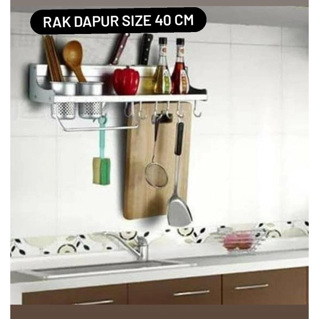SHENAR RAK Dinding Dapur Aluminium- Kitchen Organiser Serbaguna Tempat Alat Dapur,SHENAR
