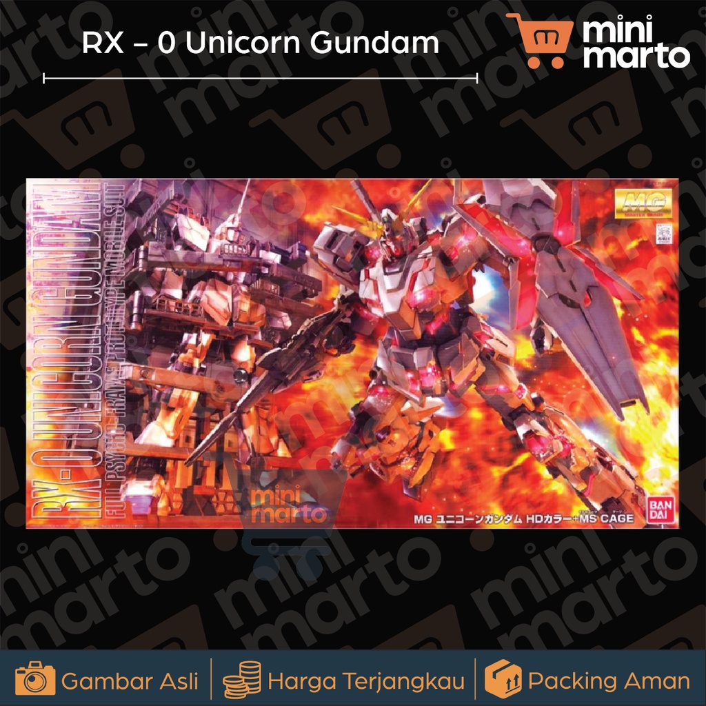 Bandai Gundam RX - 0 Unicorn HD Color + Cage - Minimarto