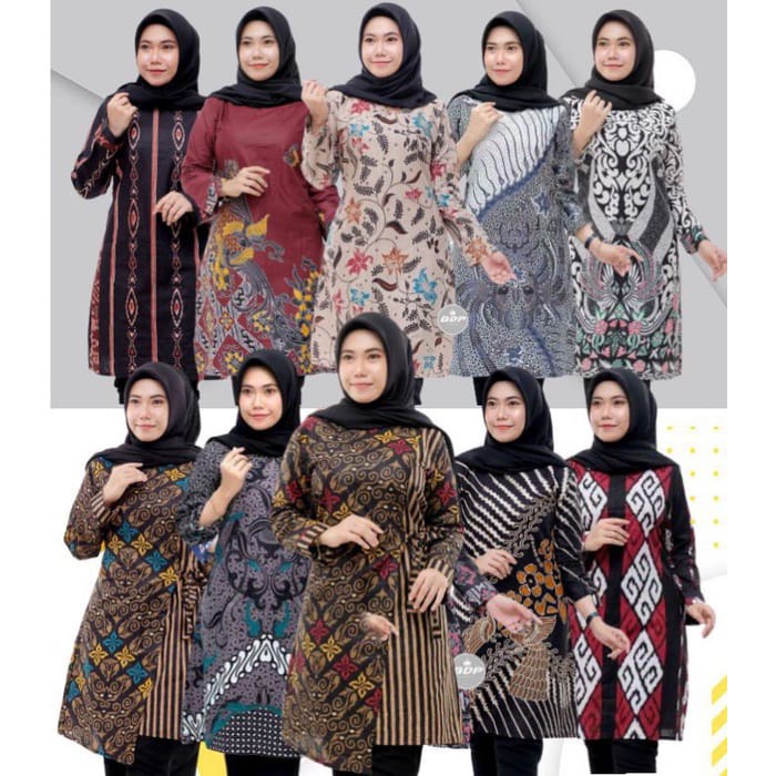 Atasan Batik Wanita M L XL XXL Jumbo 2 Pcs / 2 Pcs Tunik Batik Wanita