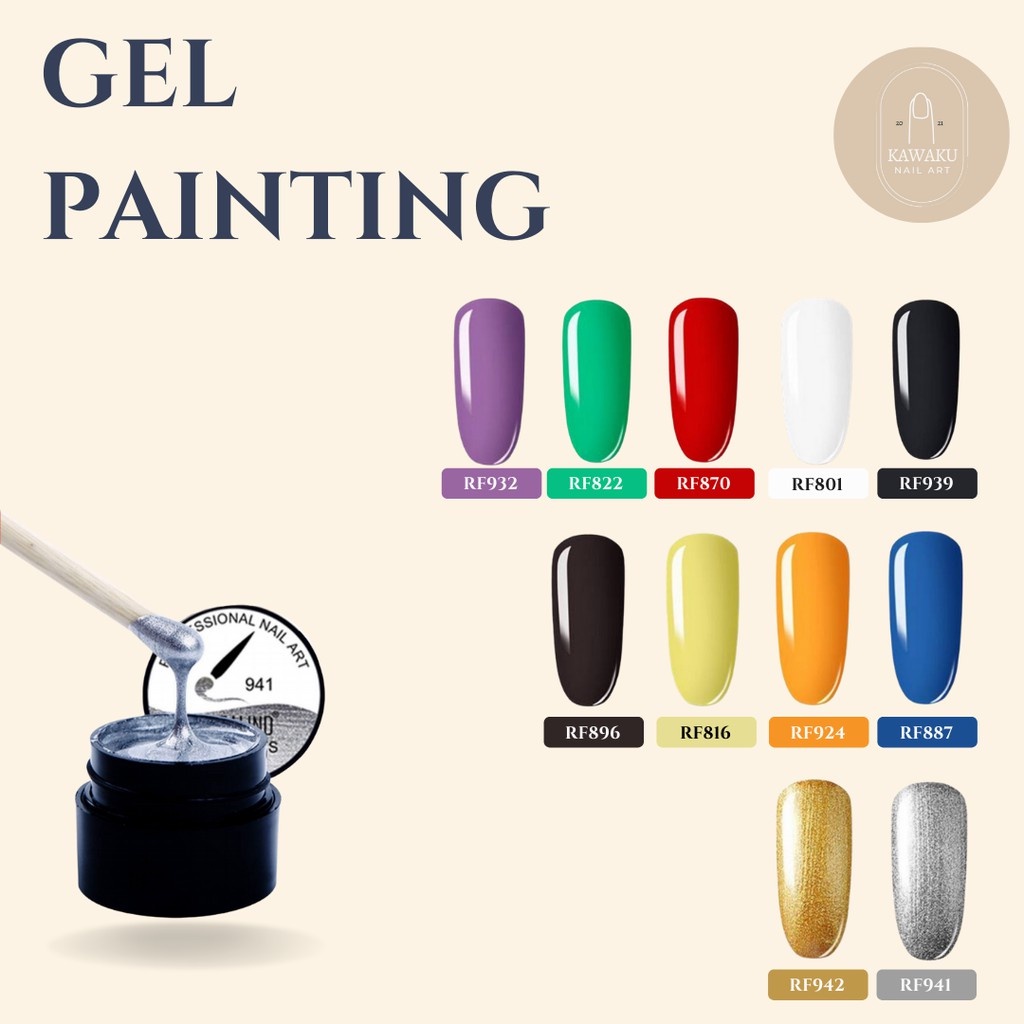 Rosalind Gel Metal Painting UV LED / kutek nail art Soak Off Paint Pot