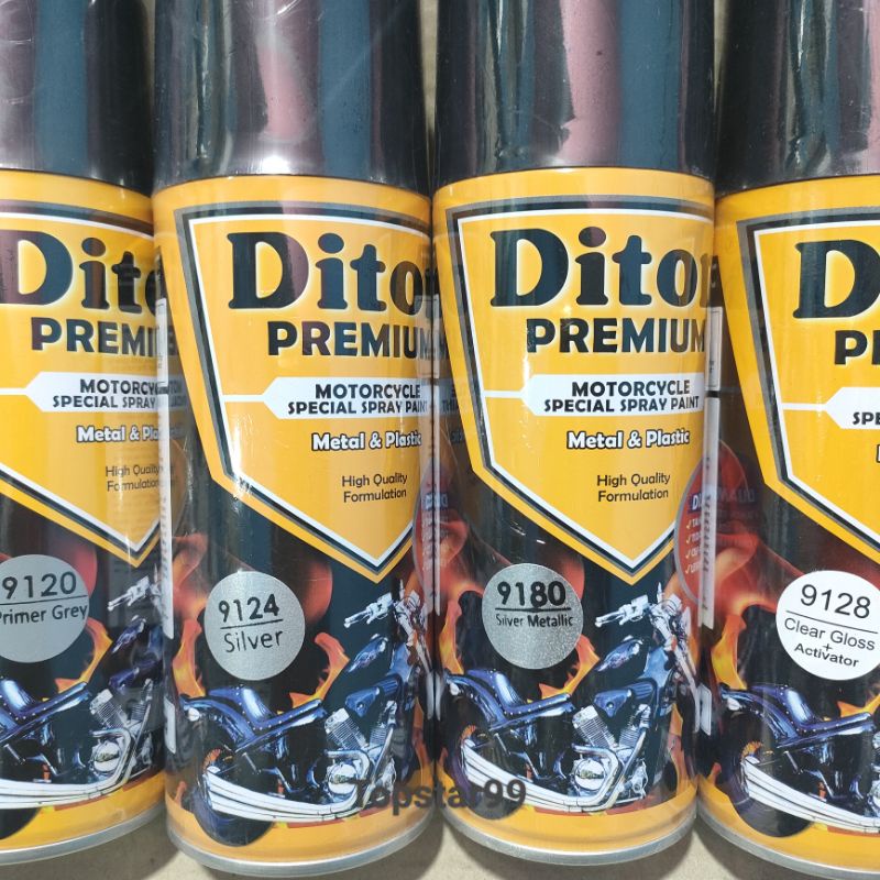 Pilok Cat Diton Premium Paket Lengkap 4 Kaleng Silver Metalic Abu Abu Metalik 9180 Primer Grey 9120 Silver 9124 Clear Gloss 9128 400cc Pilox Paketan Cat Semprot Special Spray Paint