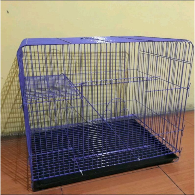 Kandang Hewan Tingkat Galvanis Untuk Kucing Kelinci / Galvanized Two Grade Animal Cages For Cats or 