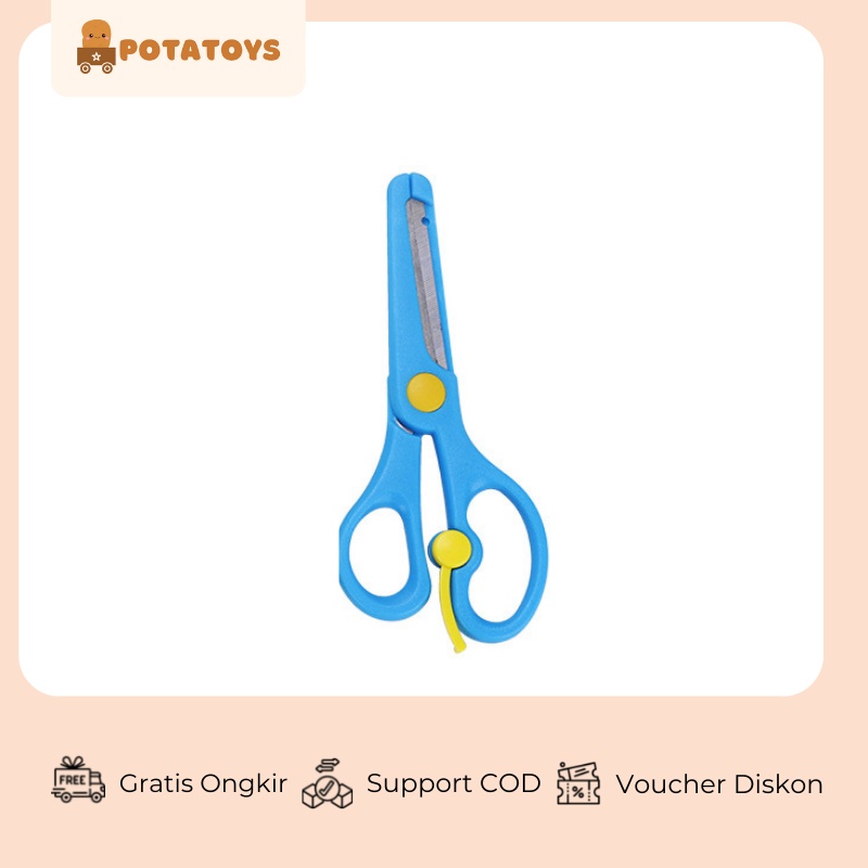 [ Potatoys ] Rounded Scissors / Gunting Anak Plastik/ Safety Scissors/ Ujung Rounded / Gunting Aman Untuk Anak