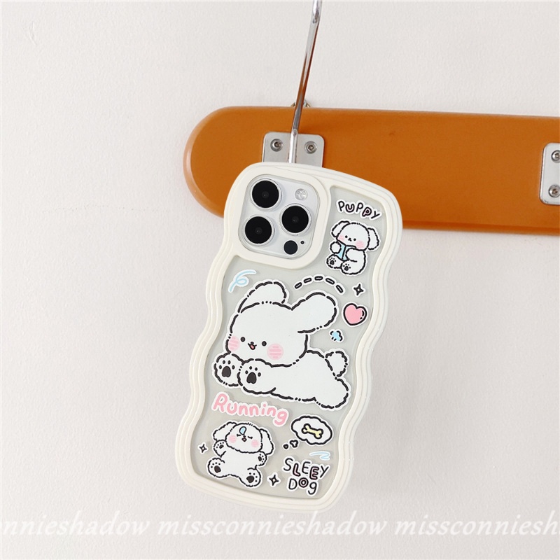 Casing for Redmi A1 A1+ 10 9A 9T 10A 9 9C NFC 11T Redmi Note 11 11Pro+ 10 11s 10s 8 10 Pro Max Plus Note9 Note8 Cartoon Cute Running Pochacco Lovely Puppy Wavy Edge Soft TPU Cover