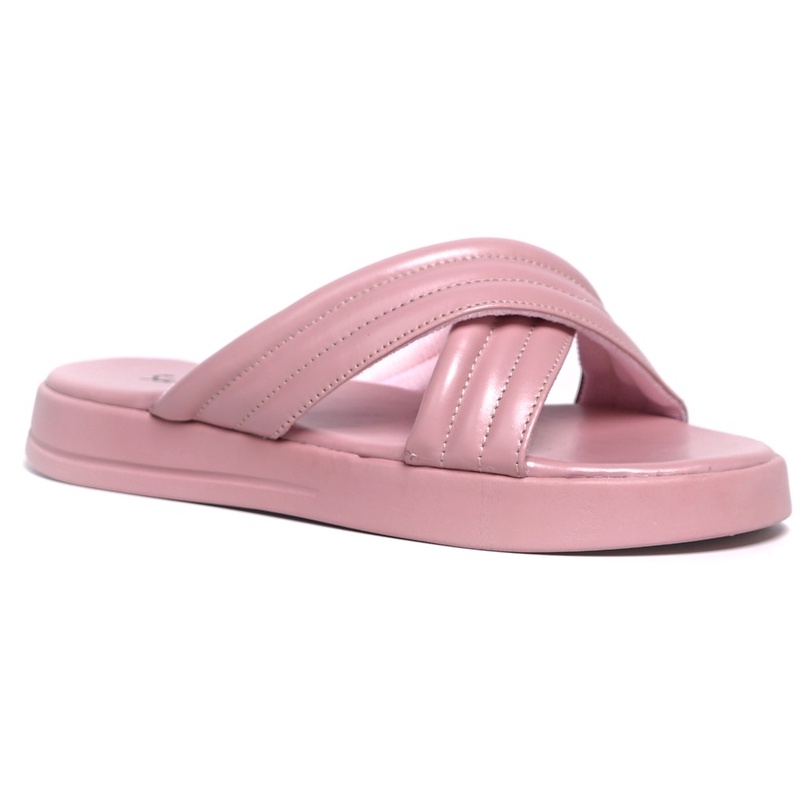 SARASARA YUK - Sandal Wanita Alas Sol Tebal Tinggi SARA SARA DORA Sendal Cewek Platform Wedges Kondangan Hak 2cm Model Silang 2 Size 36 37 38 39 40 Jalan Casual Santai Rumah Slop Warna Pink Soft Selop Original Kekinian Terbaru Shoes Mall Official Store