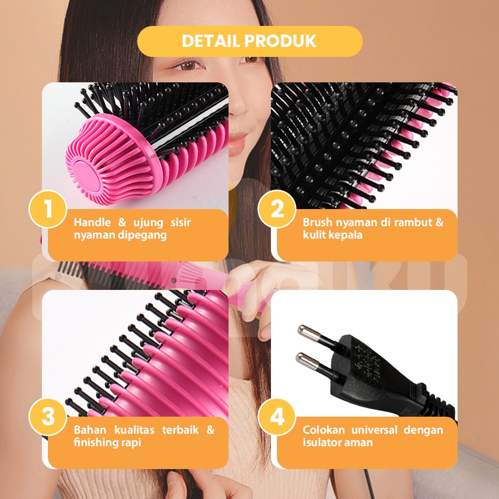 Rumaku Alat Catokan Rambut Elektrik Catok Sisir Pelurus Rambut Multifunction Hair Straightener