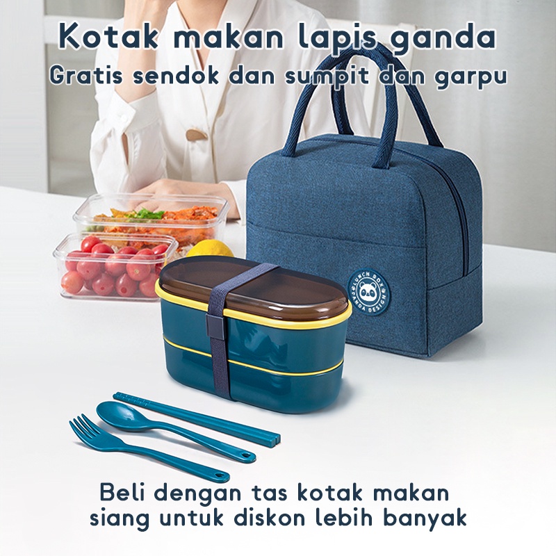 LUNCH BOX TEMPAT BEKAL BENTO KOTAK MAKAN SIANG ANAK / BENTO SET 700ML