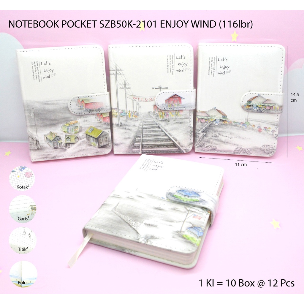 

RK notesbook 116 pocket titik garis kotak 1 buku szb50K kecil 14.5x11 cm