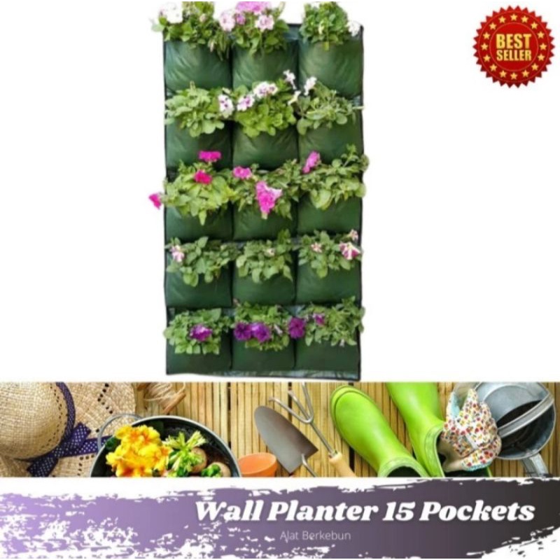 Wall planter bag 15 pockets Planter Bag dinding Vertical garden kualitas Premium COD
