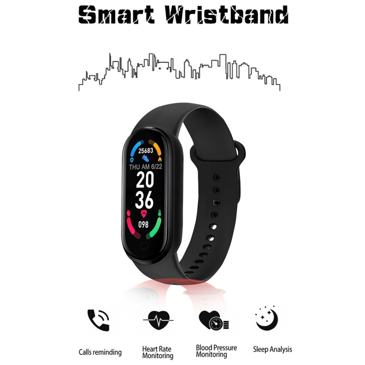 M6 sports smart bracelet supports heart rate monitoring &amp; blood pressure monitoring &amp; sleep monitoring &amp; sedentary reminder Magnetic charging