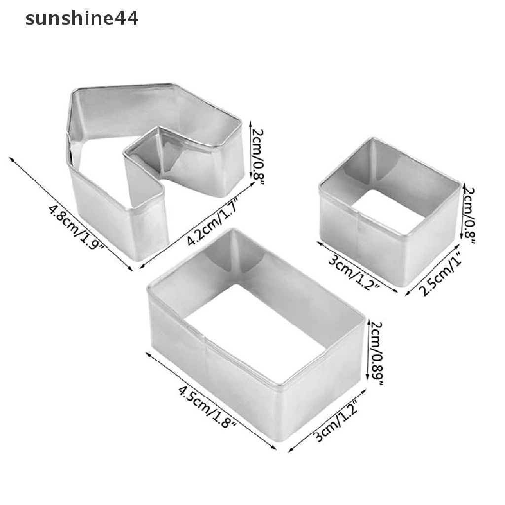 Sunshine 3Pcs / Set Cetakan Biskuit / Fondant Bentuk Rumah Jahe Natal