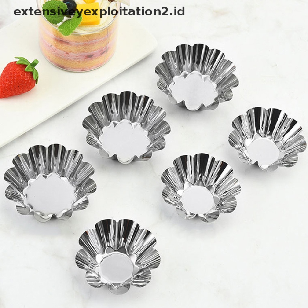 10pcs Cetakan Kue Tart Mini Bahan Stainless Steel