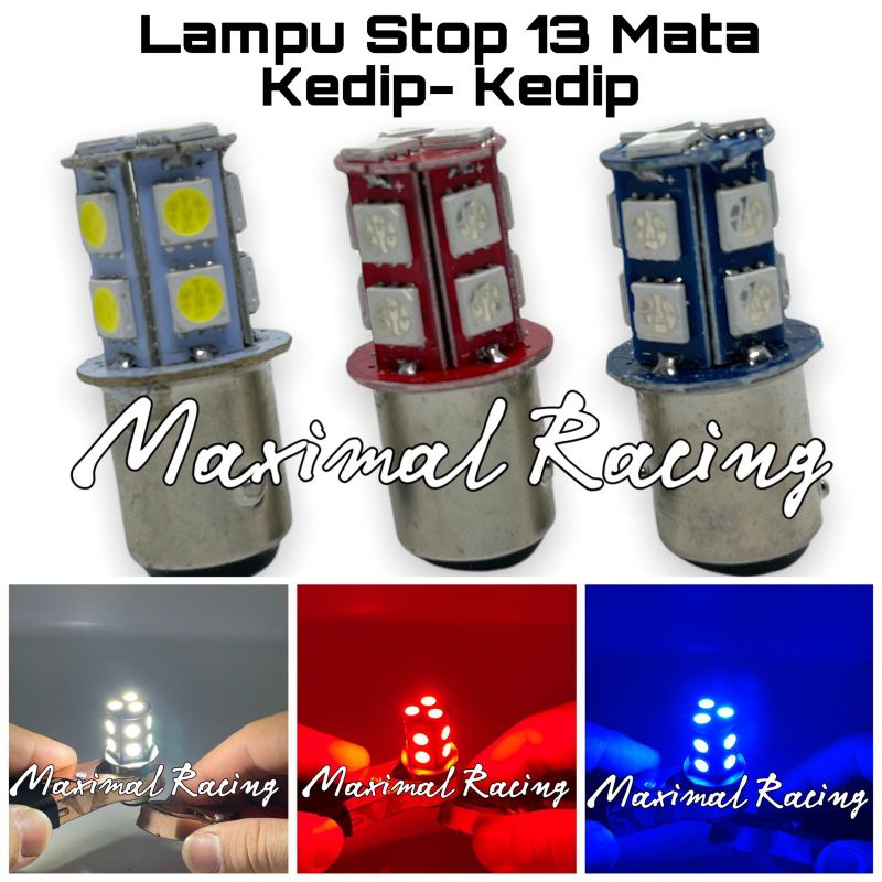 Lampu led 13 Mata Flashing Kedip Stop 13 Led Universal Motor Mobil