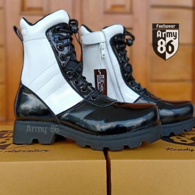 Sepatu PDL Provost TNI Kulit mengkilap asli/PDL Provos polri/pdl provos tni