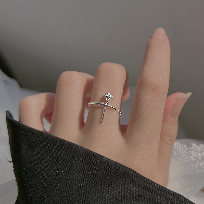 Cincin Sterling Silver 925 Model Terbuka Warna Permen Untuk Wanita